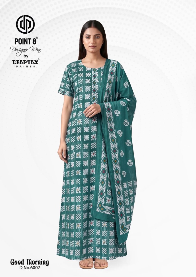Good Morning Vol 6 By Deeptex Cotton Printed Nighty With Dupatta 